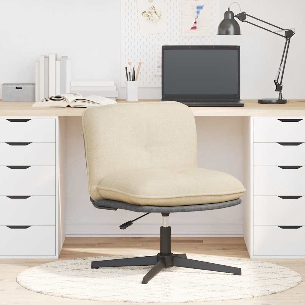 Office chair swivel cream fabric