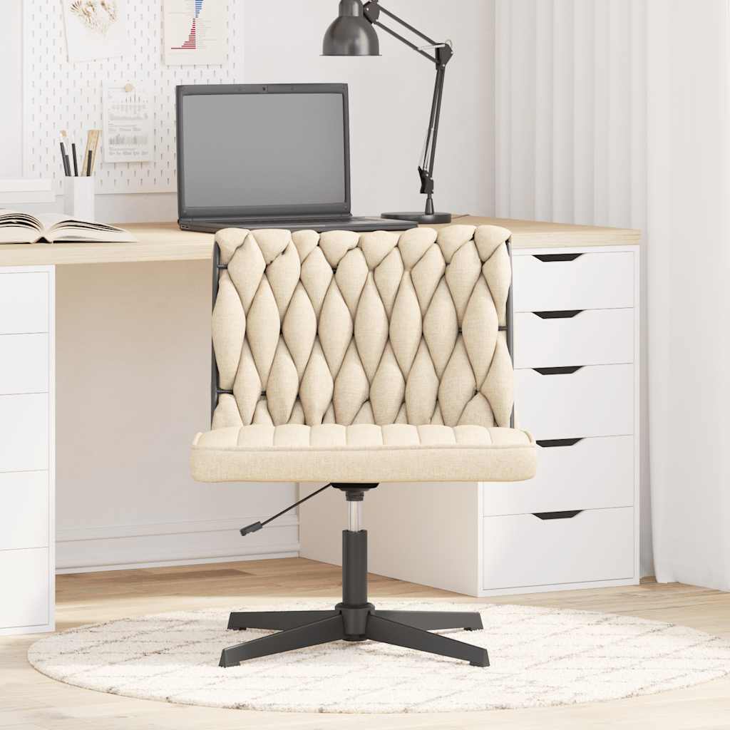 Office chair swivel cream fabric