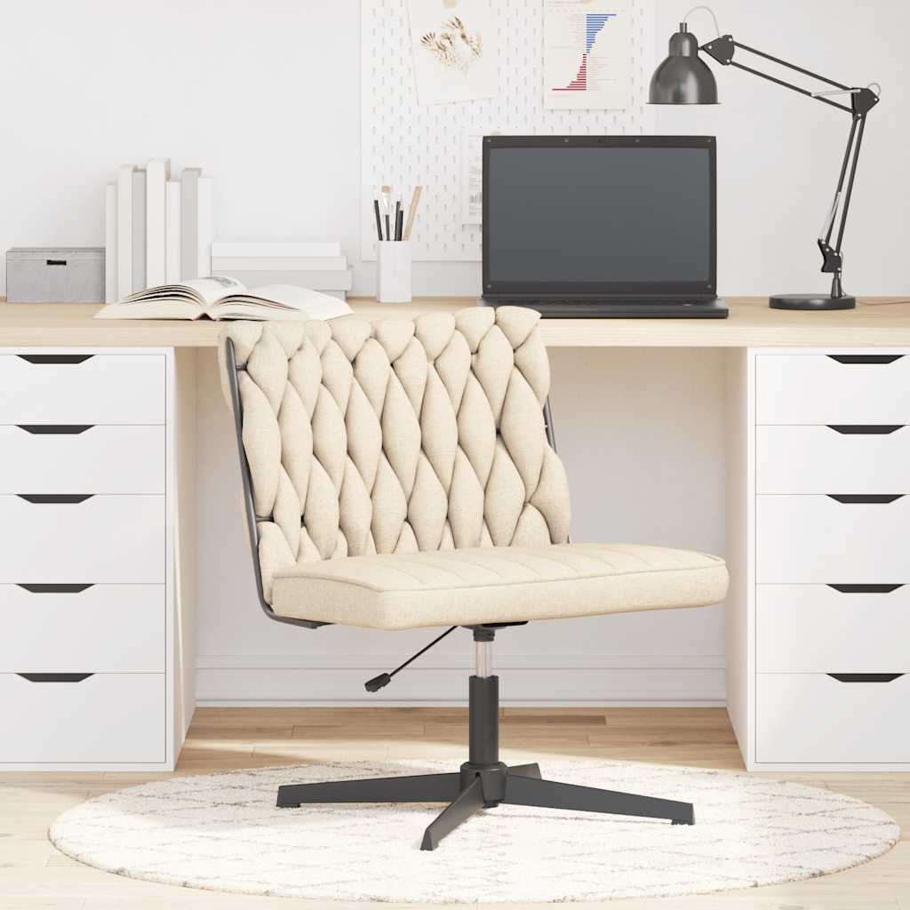 Office chair swivel cream fabric