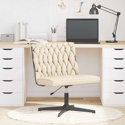 Office chair swivel cream fabric