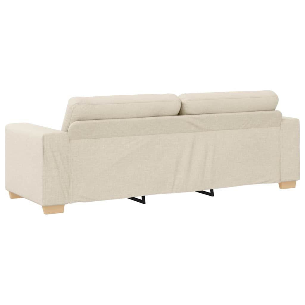 Sofa mit Kissen mit Kissen 3 pcs Beige 220 x 78 x 84 cm Leinen