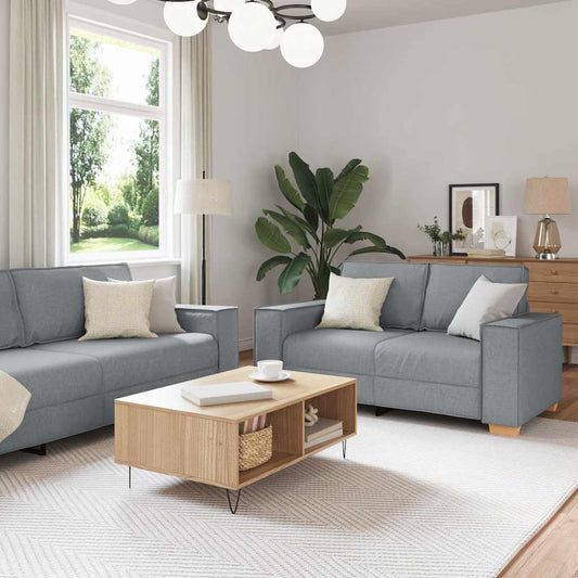 Sofa Set mit Kissen 3 pcs Grau 220 x 78 x 84 cm Stoff