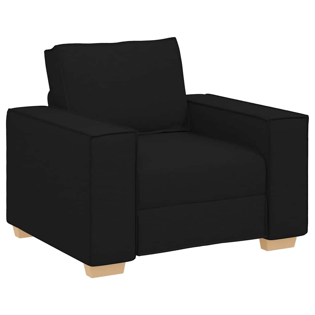 Sofa 3 pcs Schwarz 220 x 80 x 84 cm Stoff