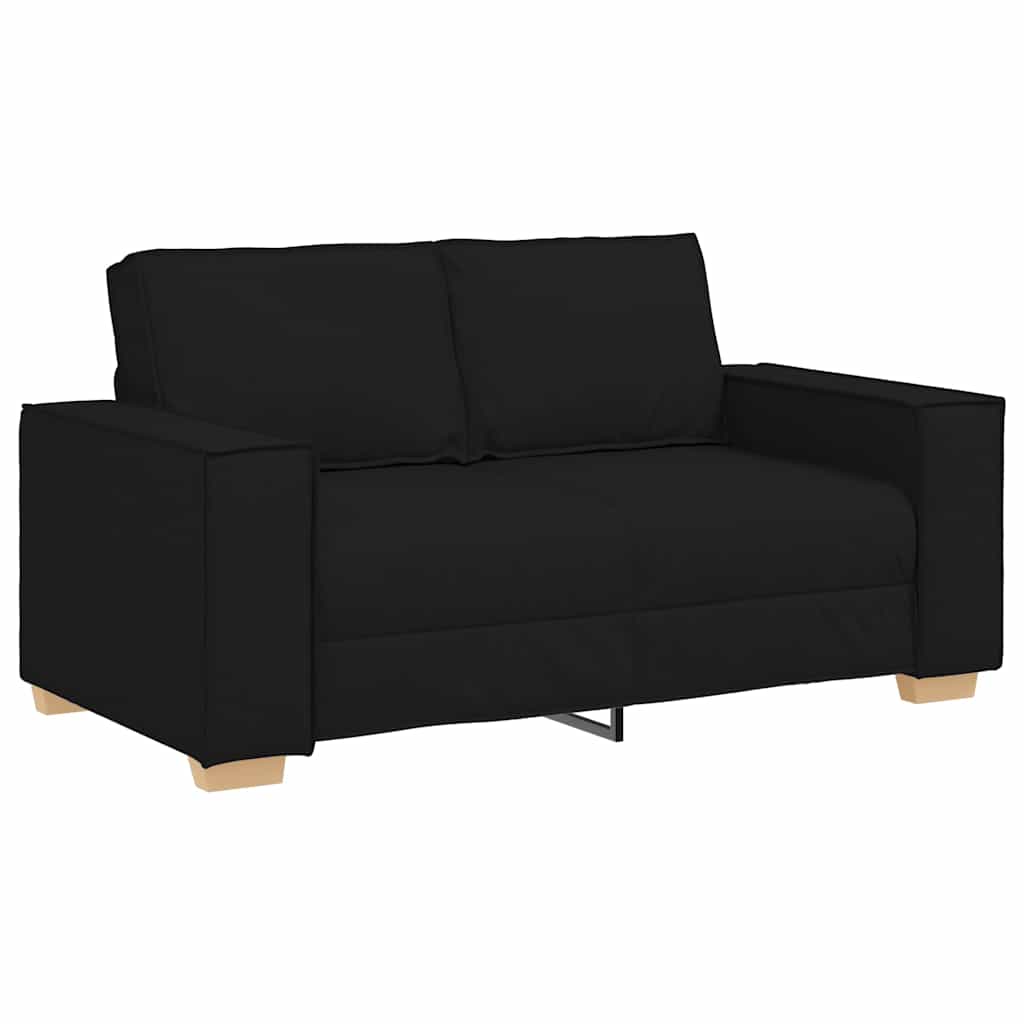 Sofa Set mit Kissen 3 pcs Schwarz 220 x 78 x 84 cm Stoff