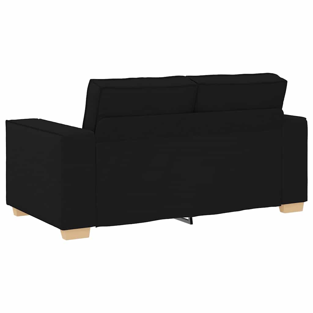 Sofa Set mit Kissen 3 pcs Schwarz 220 x 78 x 84 cm Stoff