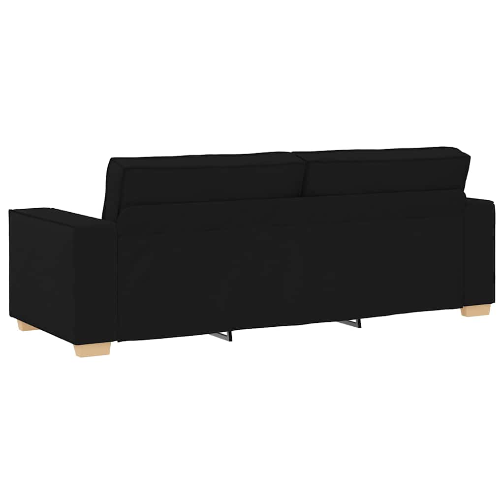 Sofa Set mit Kissen 3 pcs Schwarz 220 x 78 x 84 cm Stoff