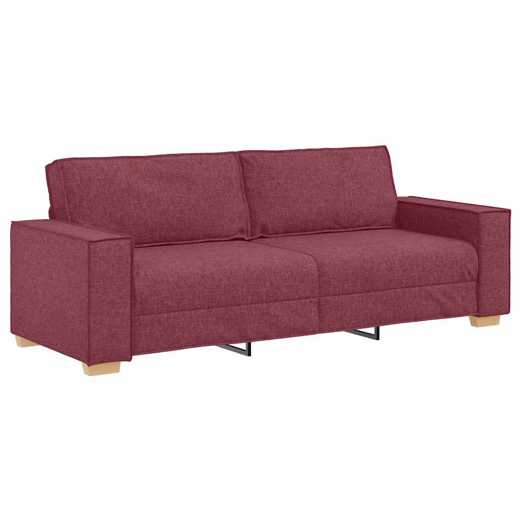 Sofa Set mit Kissen 3 pcs Weinrot 220 x 78 x 84 cm Stoff