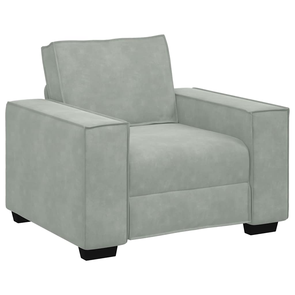 Sofa Set mit Kissen mit Kissen 3 pcs Grau 220 x 78 x 84 cm Samt