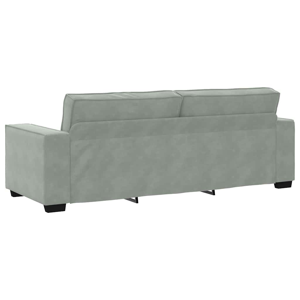 Sofa Set mit Kissen mit Kissen 3 pcs Grau 220 x 78 x 84 cm Samt