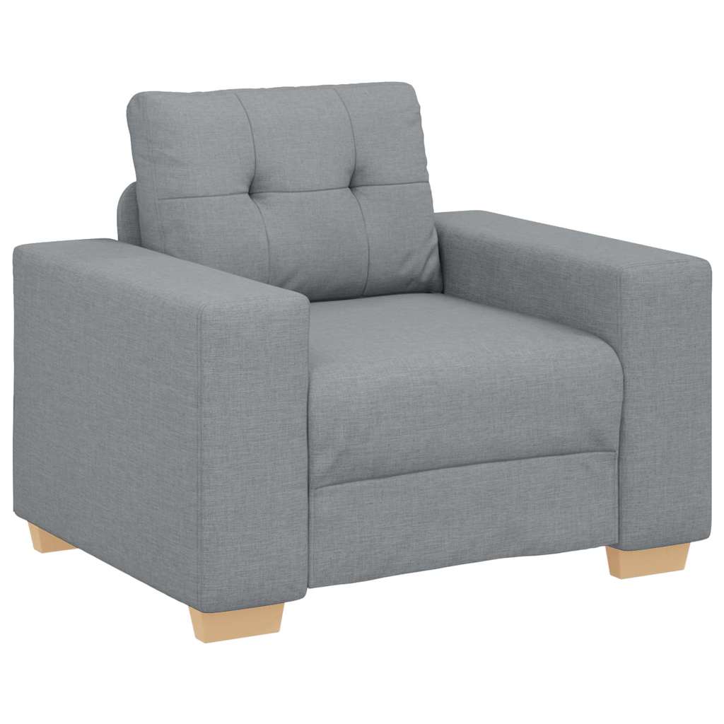 Sofa Set mit Kissen mit Kissen 3 pcs Grau Stoff