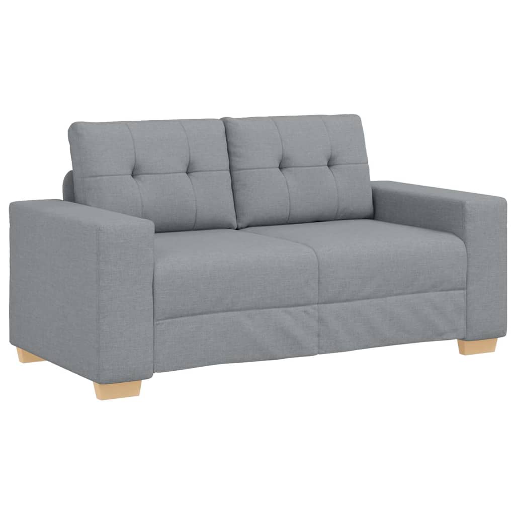 Sofa Set mit Kissen mit Kissen 3 pcs Grau Stoff