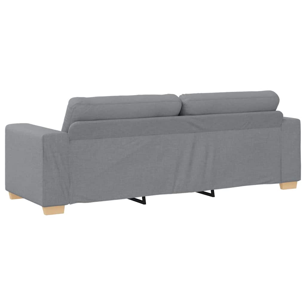 Sofa Set mit Kissen mit Kissen 3 pcs Grau Stoff