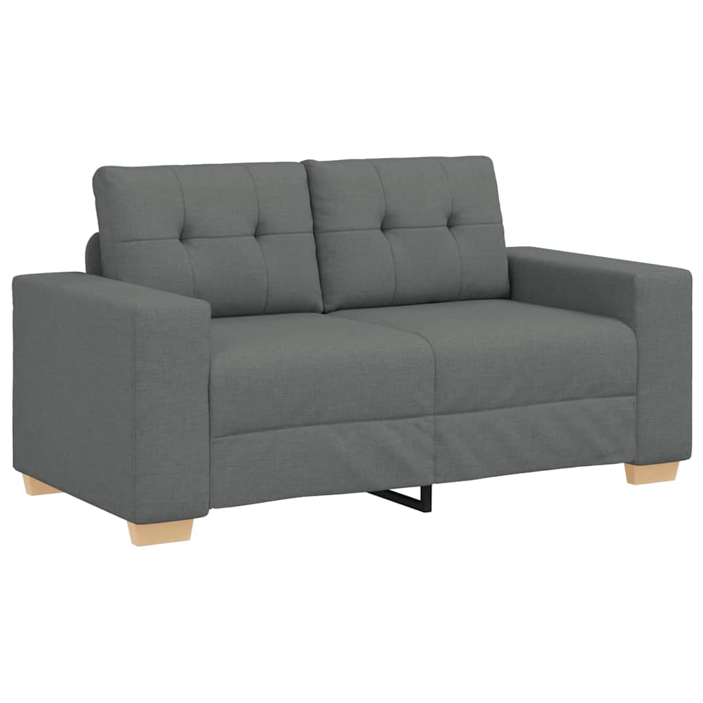 Sofa Set mit Kissen mit Kissen 3 pcs Grau Stoff