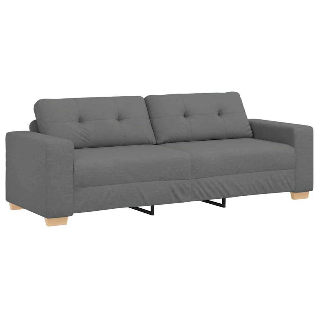 Sofa Set mit Kissen mit Kissen 3 pcs Grau Stoff