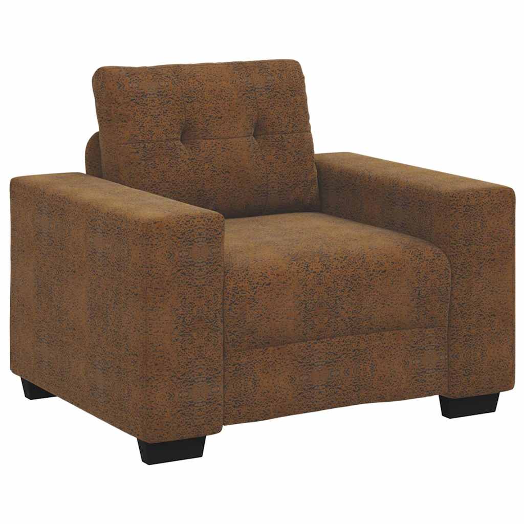 Sofa Set mit Kissen 3 pcs Braun 221 x 78 x 80 cm Kunstleder