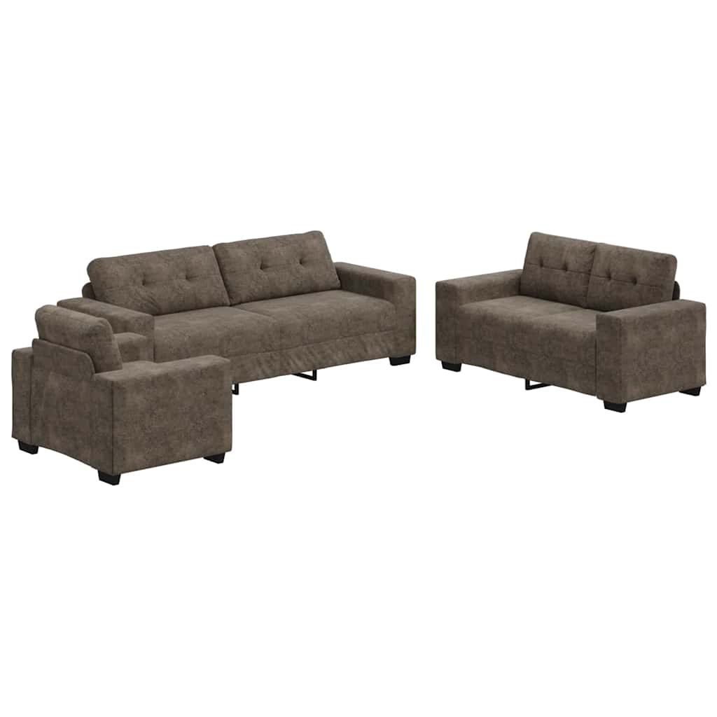 Sofa Set mit Kissen 3 pcs Grau 221 x 78 x 80 cm Kunstleder