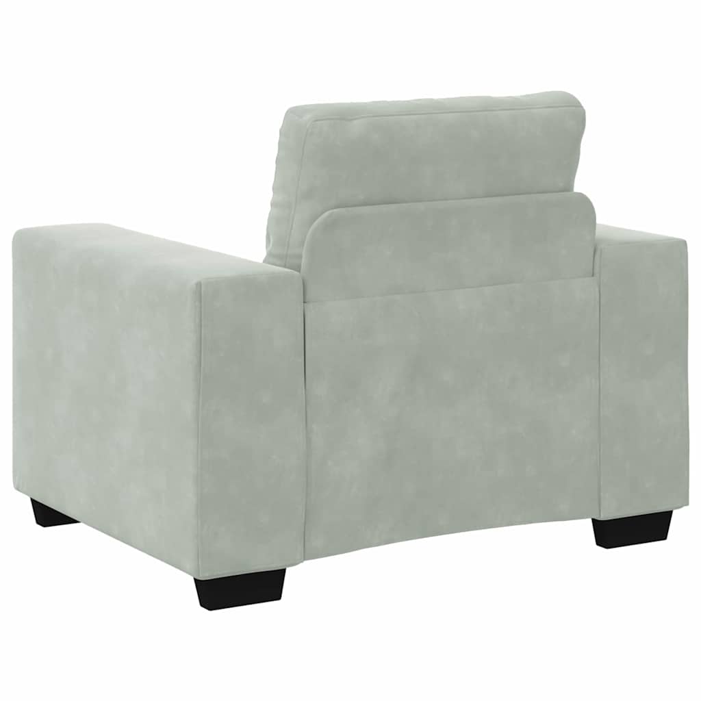 Sofa Set mit Kissen 3 pcs Grau 221 x 78 x 80 cm Samt