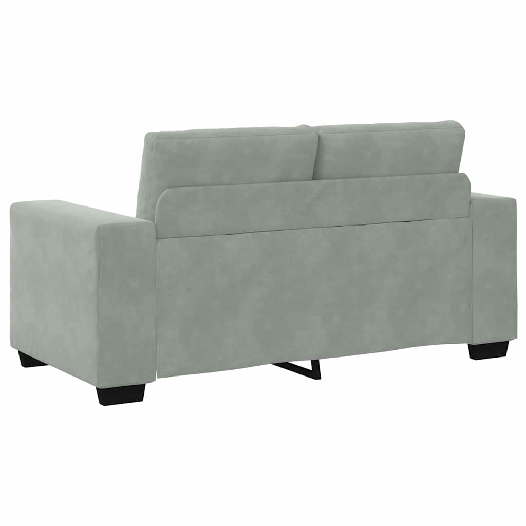 Sofa Set mit Kissen 3 pcs Grau 221 x 78 x 80 cm Samt