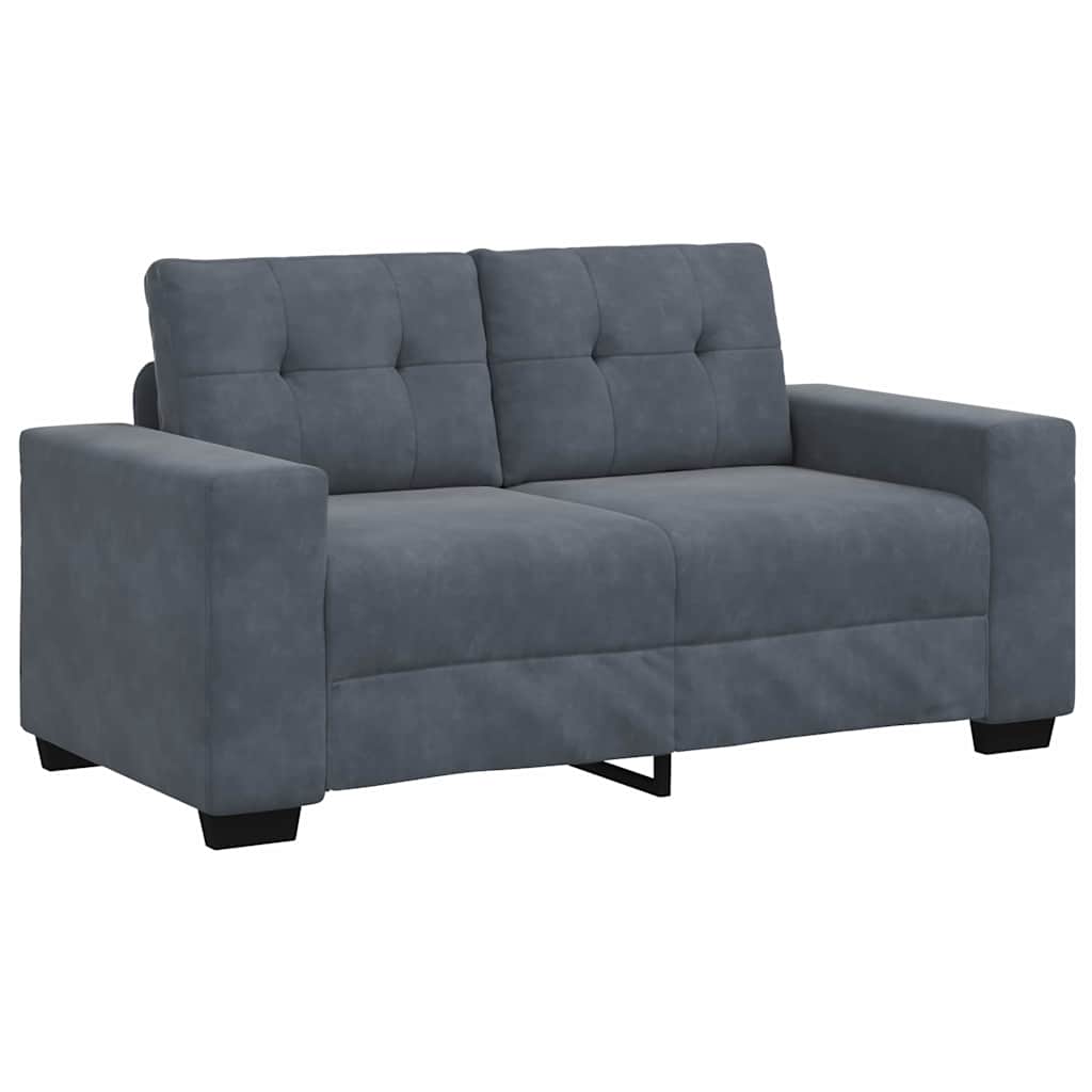 Sofa Set mit Kissen 3 pcs Grau 221 x 78 x 80 cm Samt