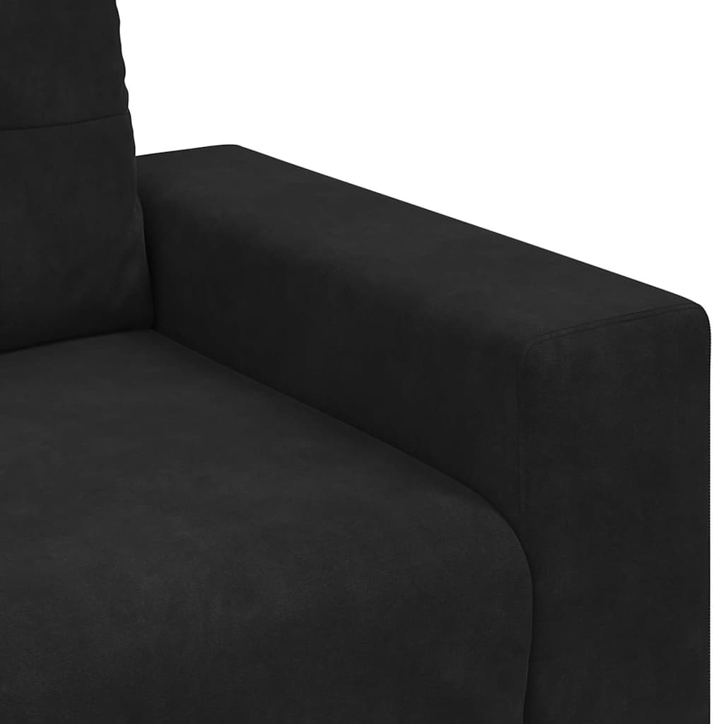 Sofa Set mit Kissen 3 pcs Schwarz 221 x 78 x 80 cm Samt