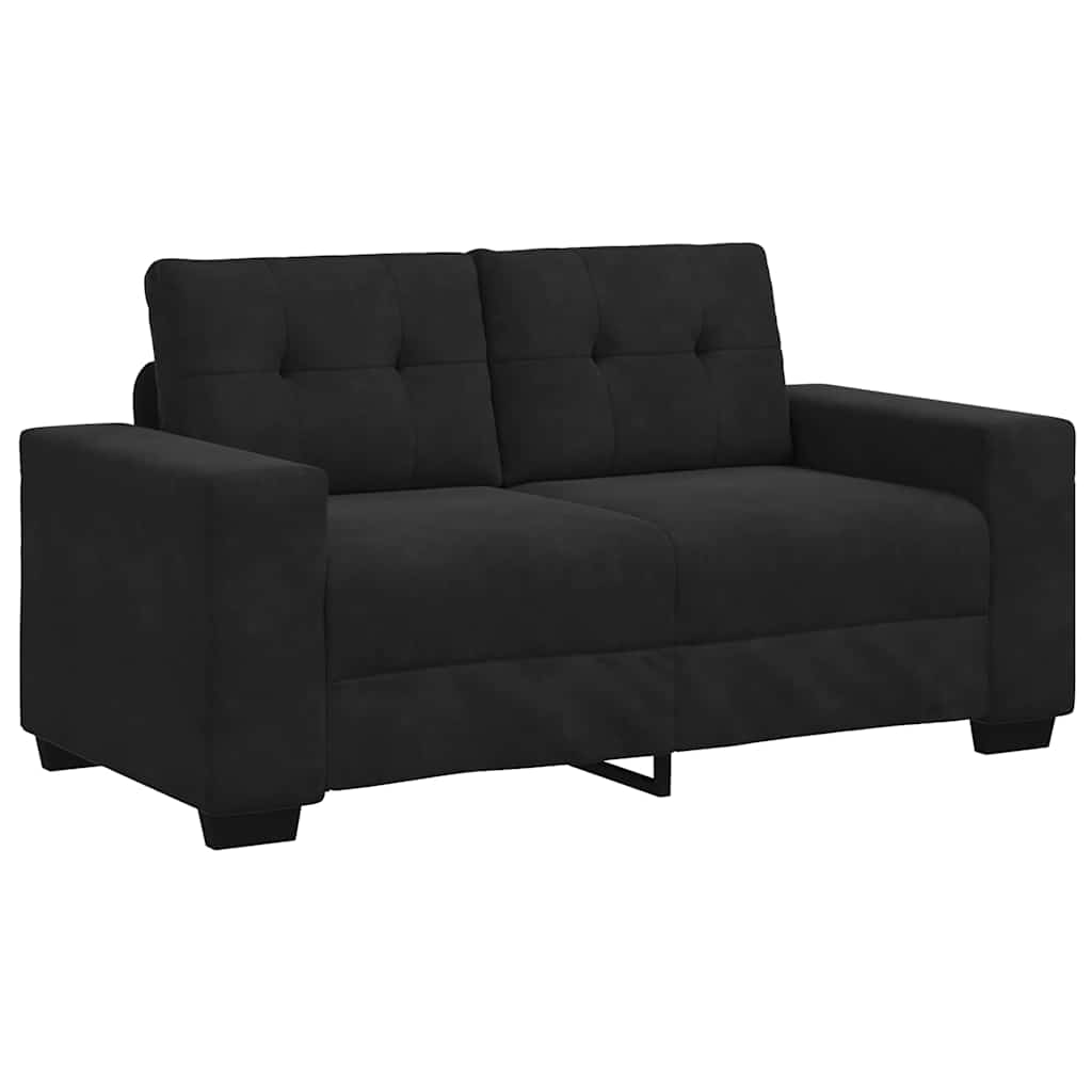 Sofa Set mit Kissen 3 pcs Schwarz 221 x 78 x 80 cm Samt