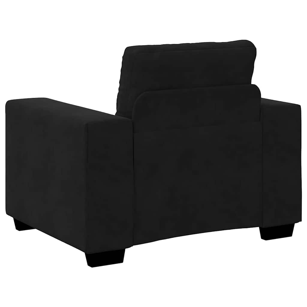 Sofa Set mit Kissen 3 pcs Schwarz 221 x 78 x 80 cm Samt