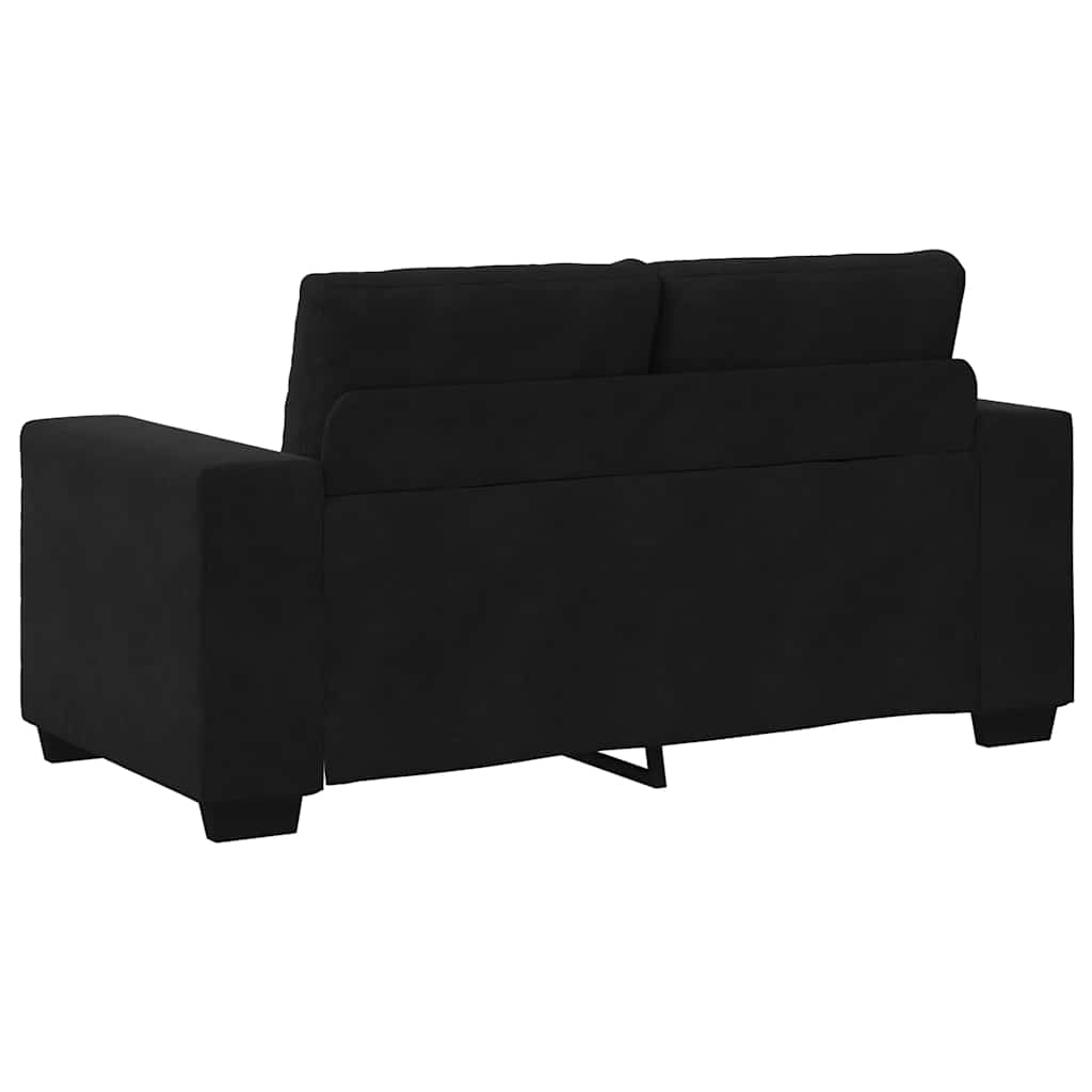 Sofa Set mit Kissen 3 pcs Schwarz 221 x 78 x 80 cm Samt