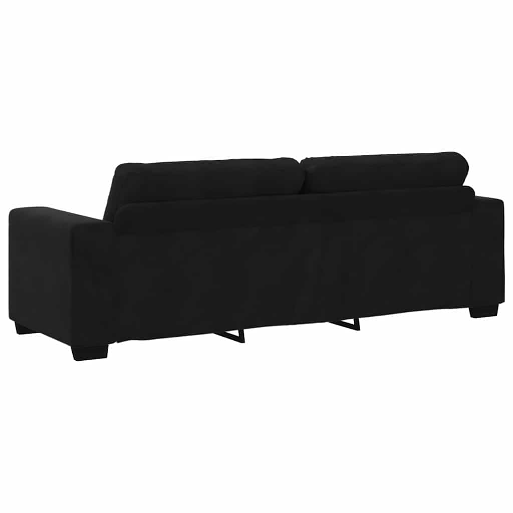 Sofa Set mit Kissen 3 pcs Schwarz 221 x 78 x 80 cm Samt