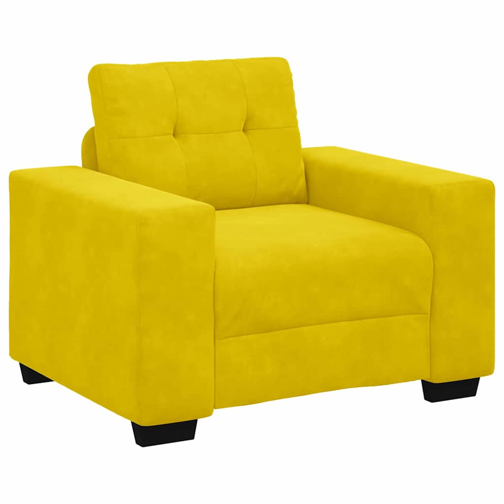 Sofa Set mit Kissen 3 pcs Gelb 221 x 78 x 80 cm Samt