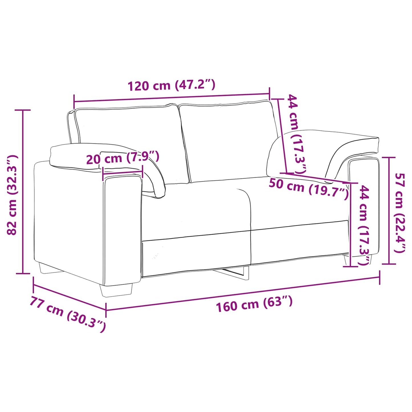 Sofa 3 stk. Hellgrau Stoff