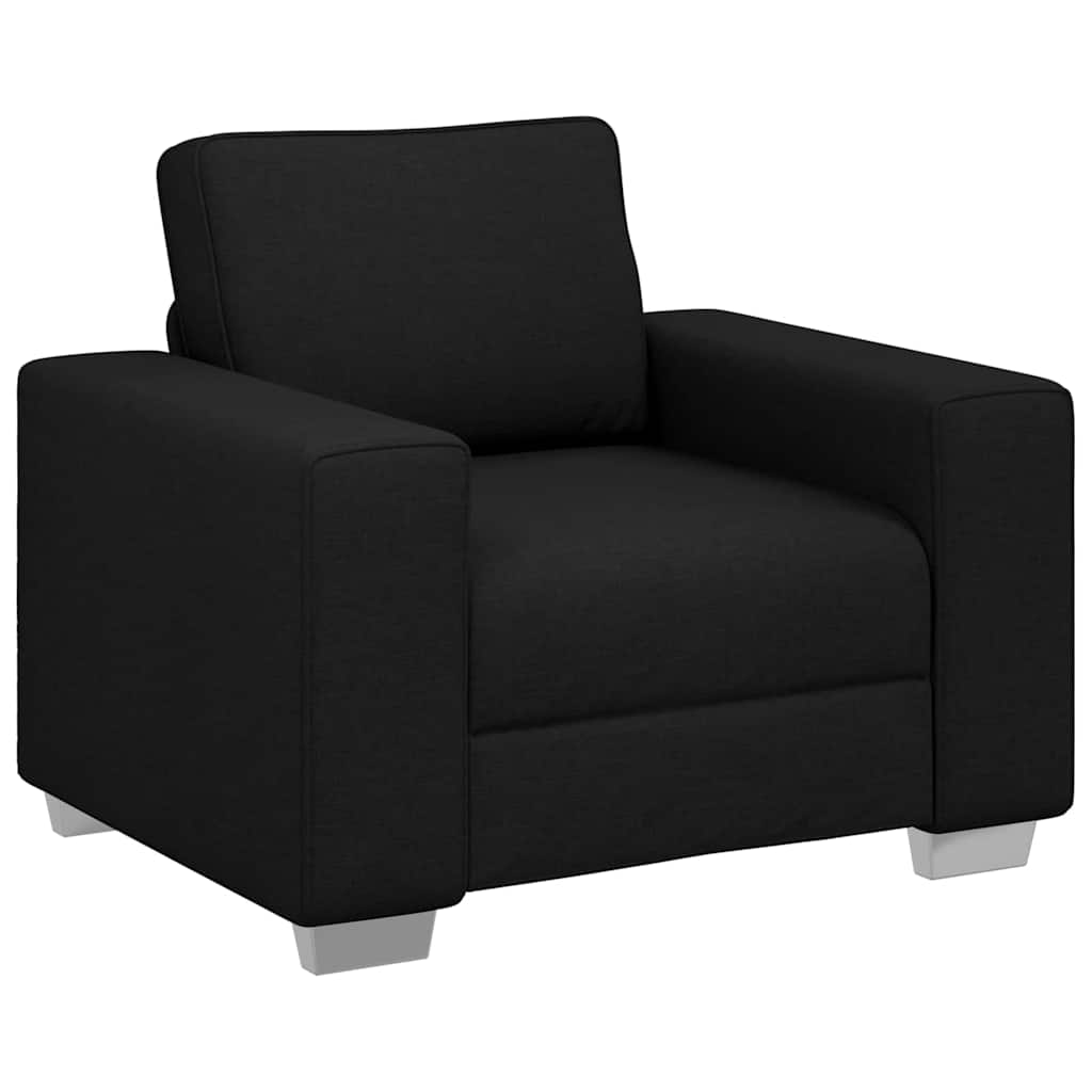 Sofa Set mit Kissen 3 pcs Schwarz 219 x 77 x 82 cm Stoff