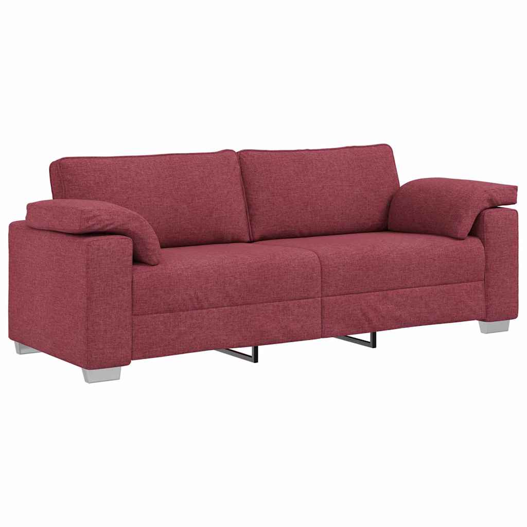 Sofa Set mit Kissen 3 pcs Weinrot 219 x 77 x 82 cm Stoff