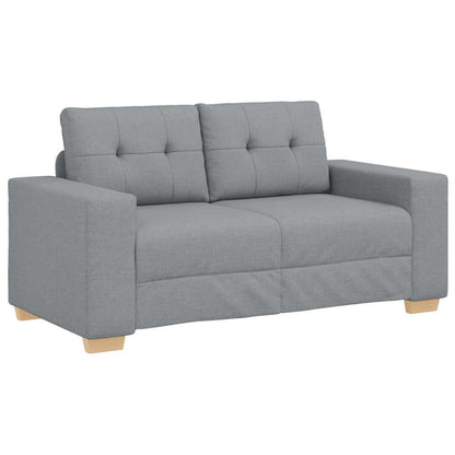2-teiliges Sofa-Set mit Kissen, hellgrauer Stoff