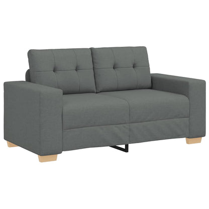 2-teiliges Sofa-Set mit Kissen, dunkelgrauer Stoff