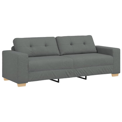 2-teiliges Sofa-Set mit Kissen, dunkelgrauer Stoff