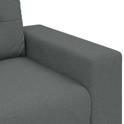 2-teiliges Sofa-Set mit Kissen, dunkelgrauer Stoff