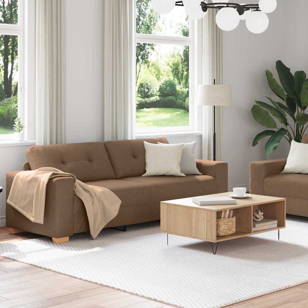 Sofa Set mit Kissen 2 pcs Braun 221 x 78 x 80 cm Stoff