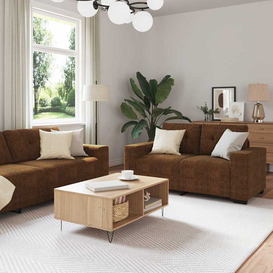 Sofa 2 pcs Braun 221 x 78 x 80 cm Kunstleder