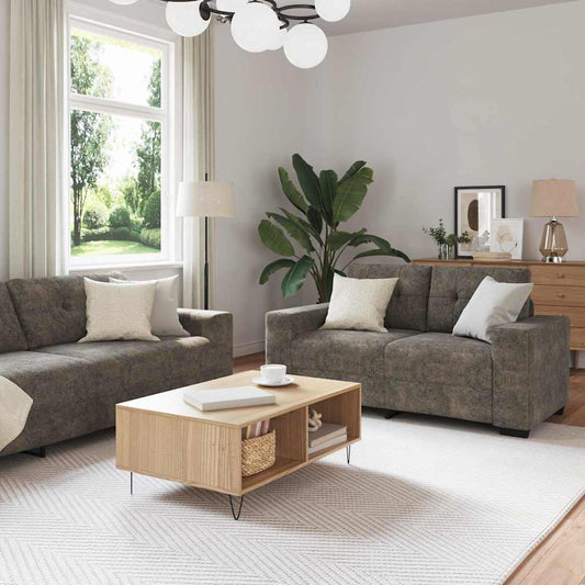 Sofa 2 pcs Dunkelgrau 221 x 78 x 80 cm Kunstleder