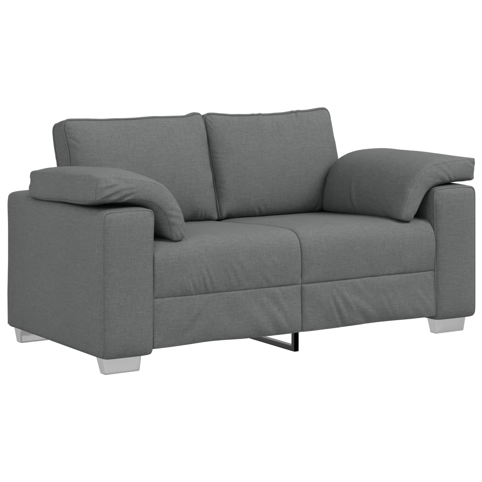 Sofa 2 stk. Dunkelgrau Stoff