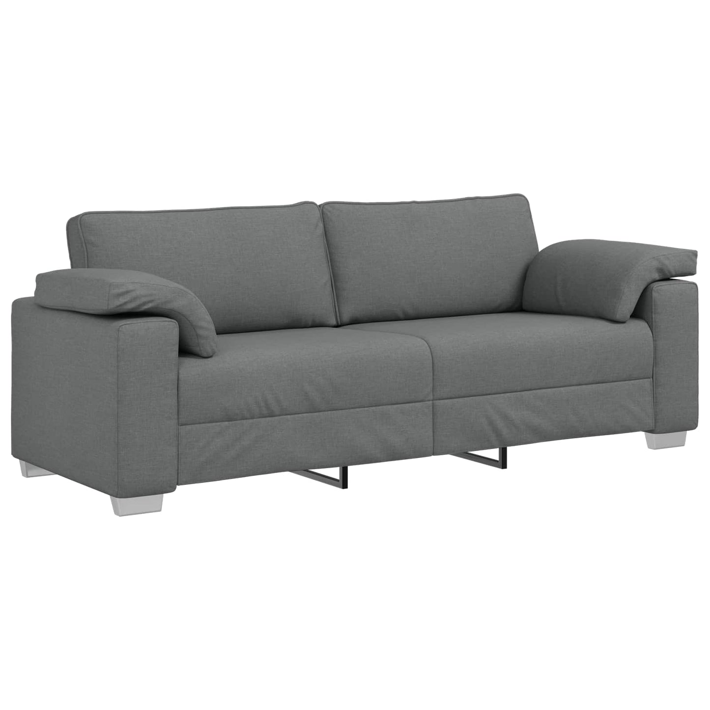 Sofa 2 stk. Dunkelgrau Stoff