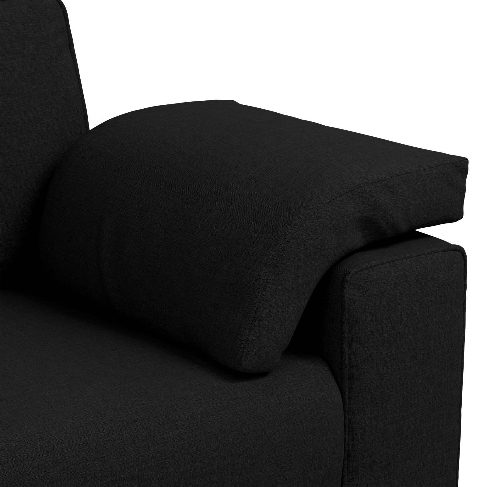 Sofa 2 stk. Schwarz Stoff