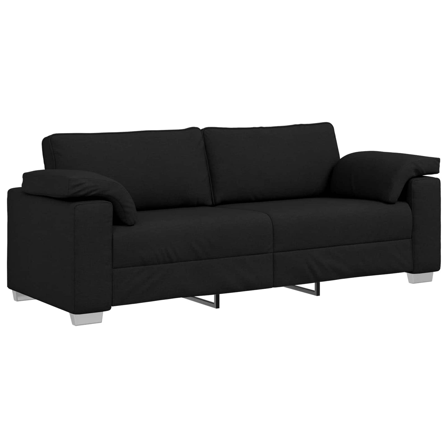 Sofa 2 stk. Schwarz Stoff