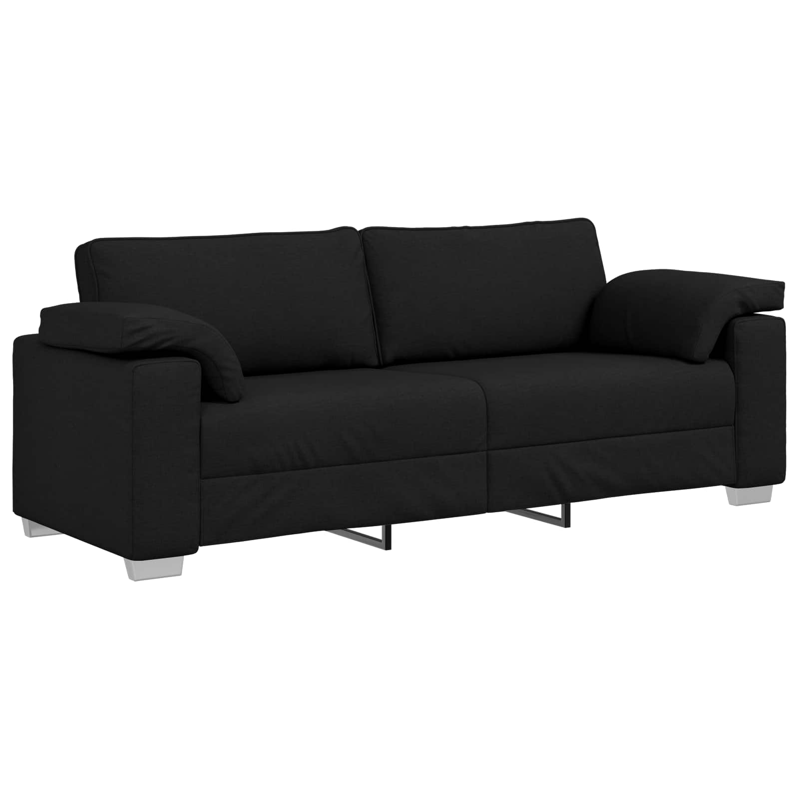 Sofa 2 stk. Schwarz Stoff