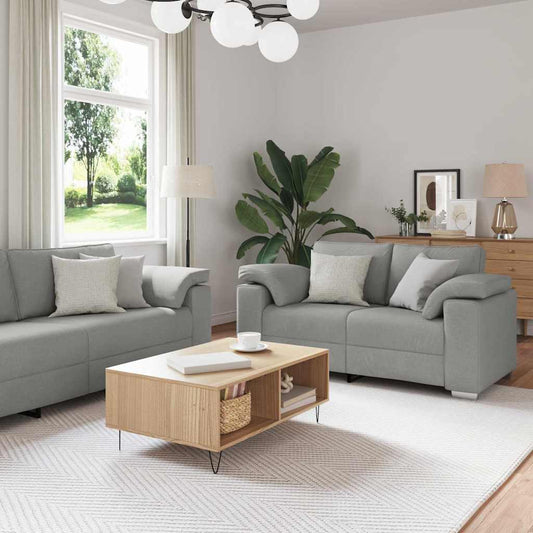Sofa Set 2 pcs Wolken-Grau 219 x 77 x 82 cm Stoff