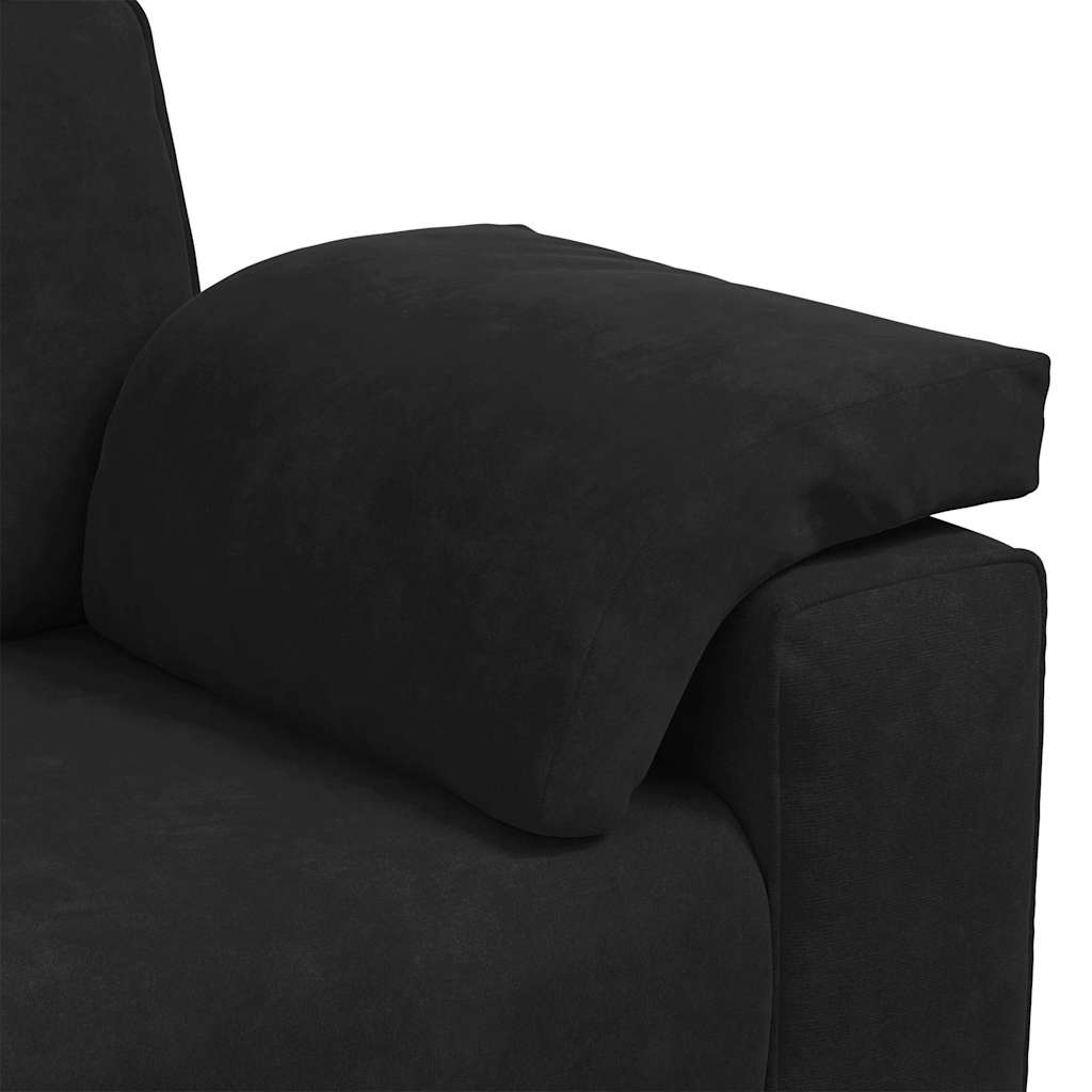 2-teiliges Sofa-Set mit Kissen, schwarzer Samt