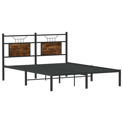 Bettgestell ohne Matratze Räuchereiche 140x200 cm Holzwerkstoff