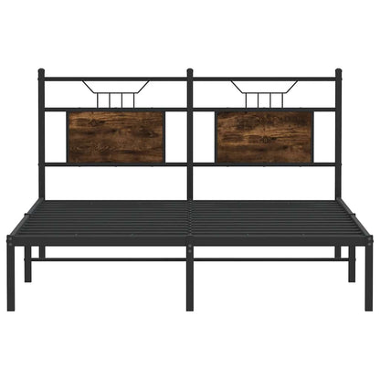 Bettgestell ohne Matratze Räuchereiche 140x200 cm Holzwerkstoff