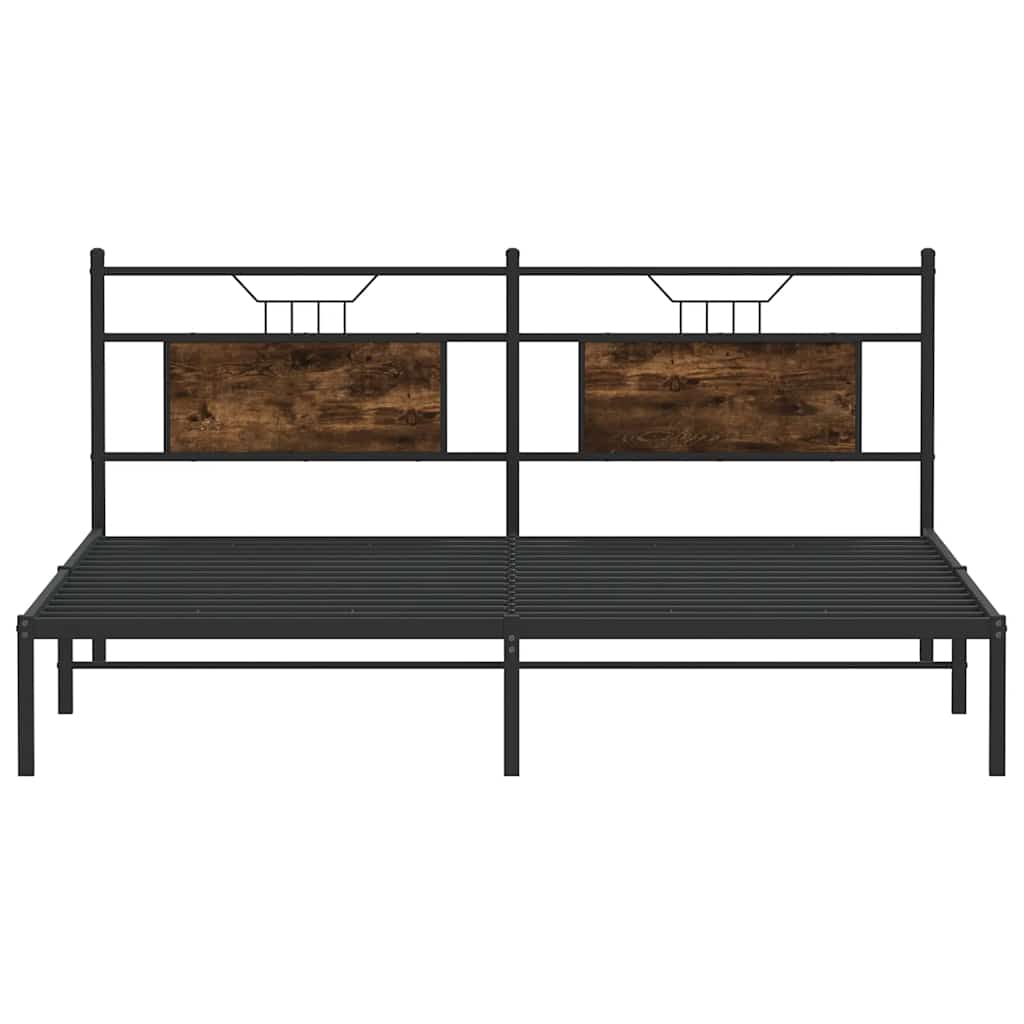 Bettgestell ohne Matratze Räuchereiche 160x200 cm Holzwerkstoff