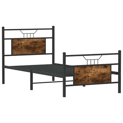 Bettgestell ohne Matratze Räuchereiche 90x190 cm Holzwerkstoff